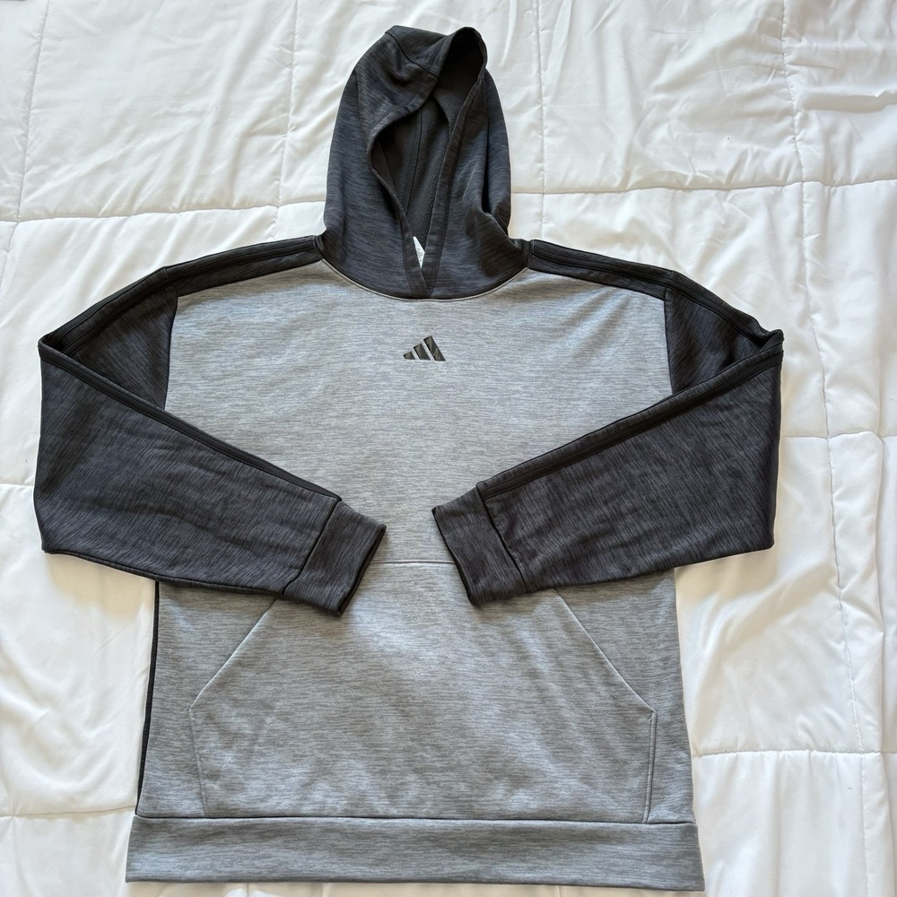 Adidas Long Sleeve Game and Go Mélange Pullover Hoodie Boys XL‎ Gray Activewear